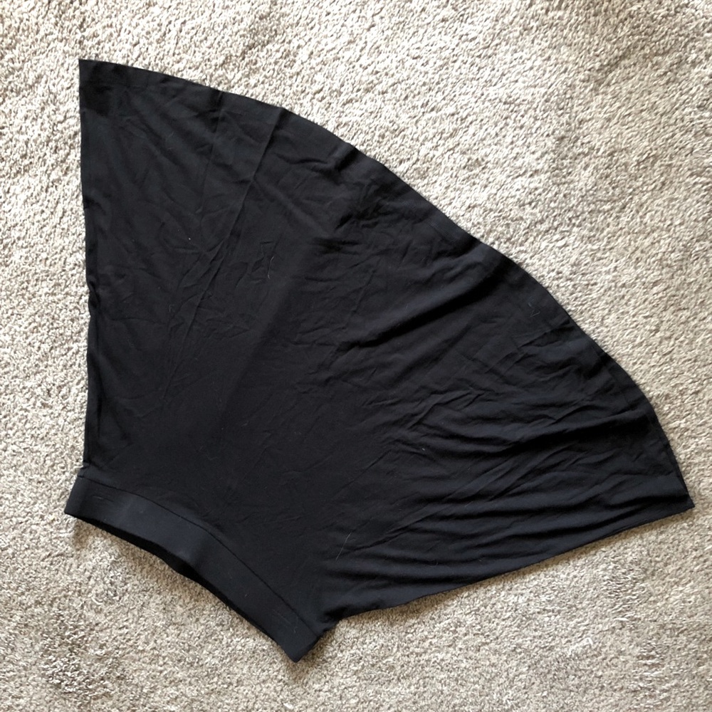 Black Cotton Skater Skirt
